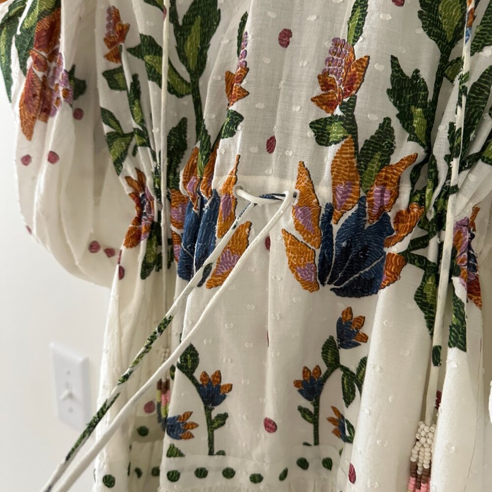 FARM Rio White Floral Mini Dress with Multicolor Embroidery - Picture 12 of 16